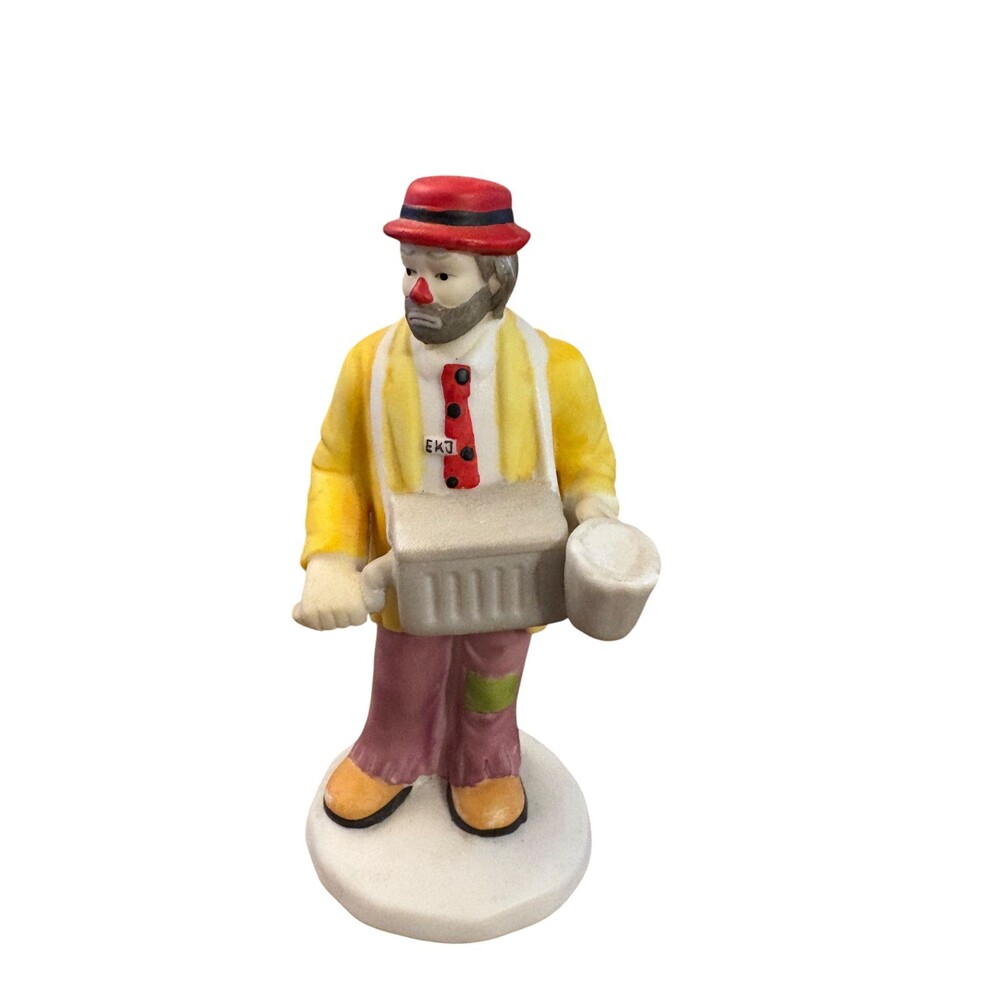 Vintage Emmett Kelly Jr. Flambro Musical Wind-Up Clown Figurine – Street Organ - Picture 1 of 6
